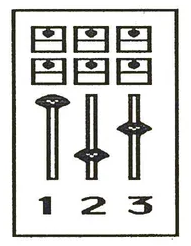Assignable slider controls panel showing three sliders labeled 1, 2, and 3
