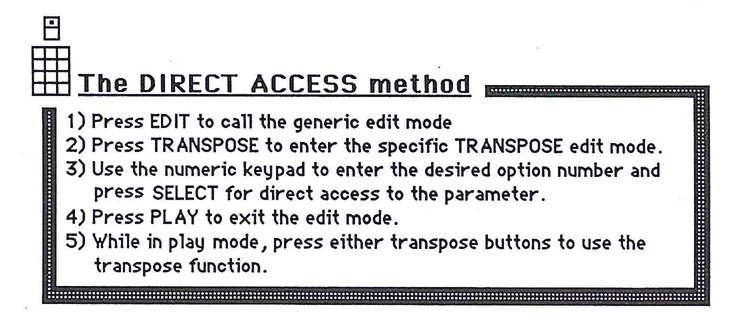 Direct access method diagram with bordered instruction box